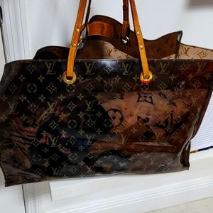 Luis vitton limited addition large size bag has in side oil stain